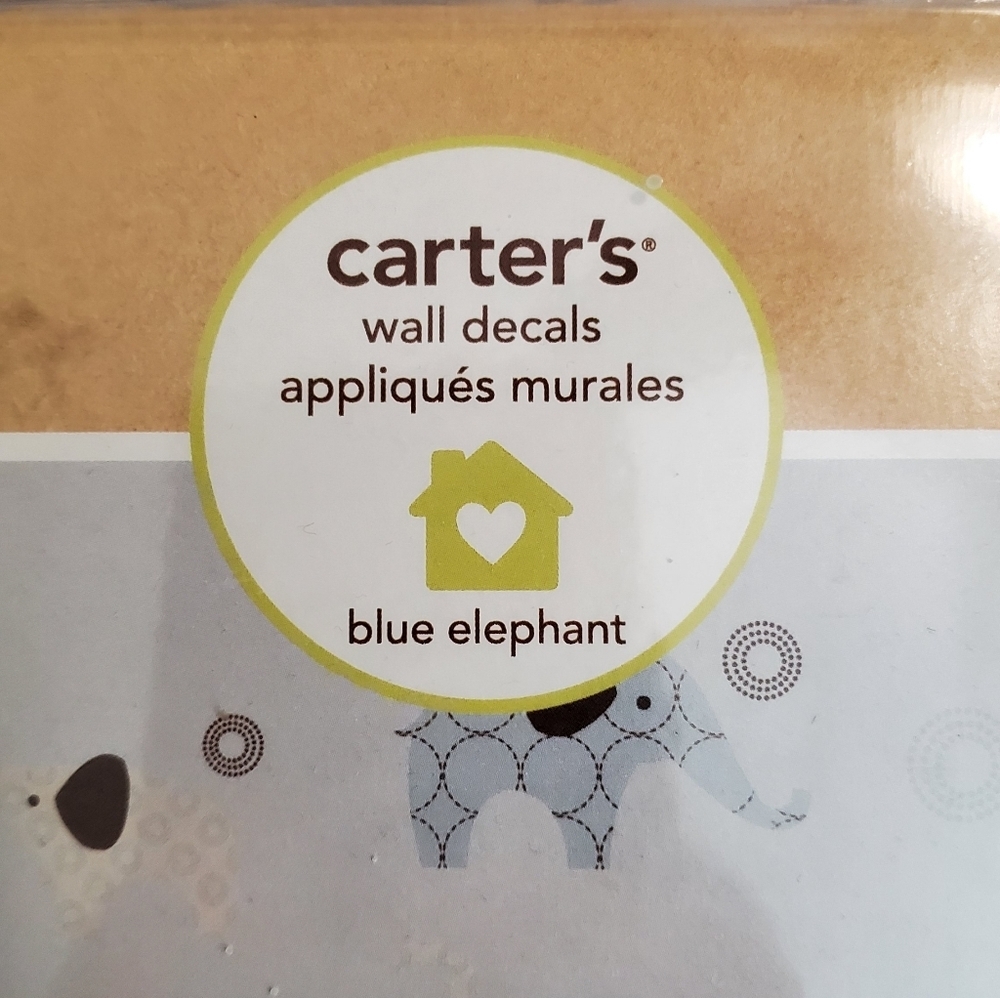 Carter’s Wall Decals - Blue Elephant Nursery Decor (4 Sheets) Baby Room